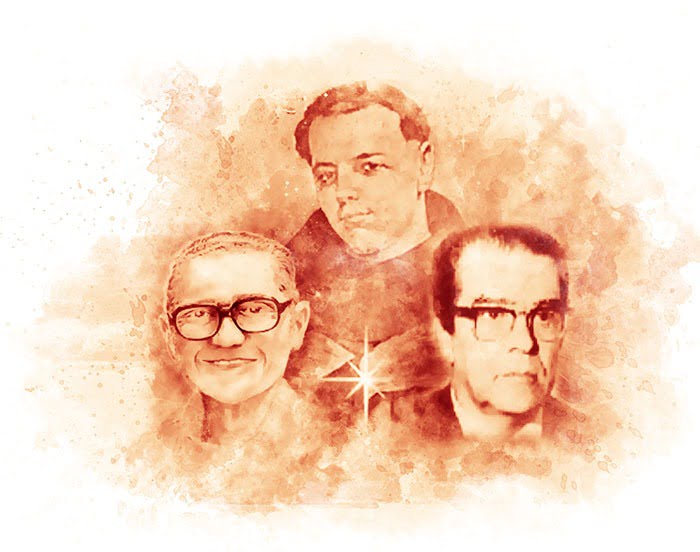 Foto-montagem com os rostos de Jaime Rolemberg de Lima, à esquerda, Fabiano de Cristo, no centro, e Carlos Juliano Torres Pastorino, à direita. No centro, entre eles, logo abaixo de Fabiano de Cristo, brilha uma estrela.